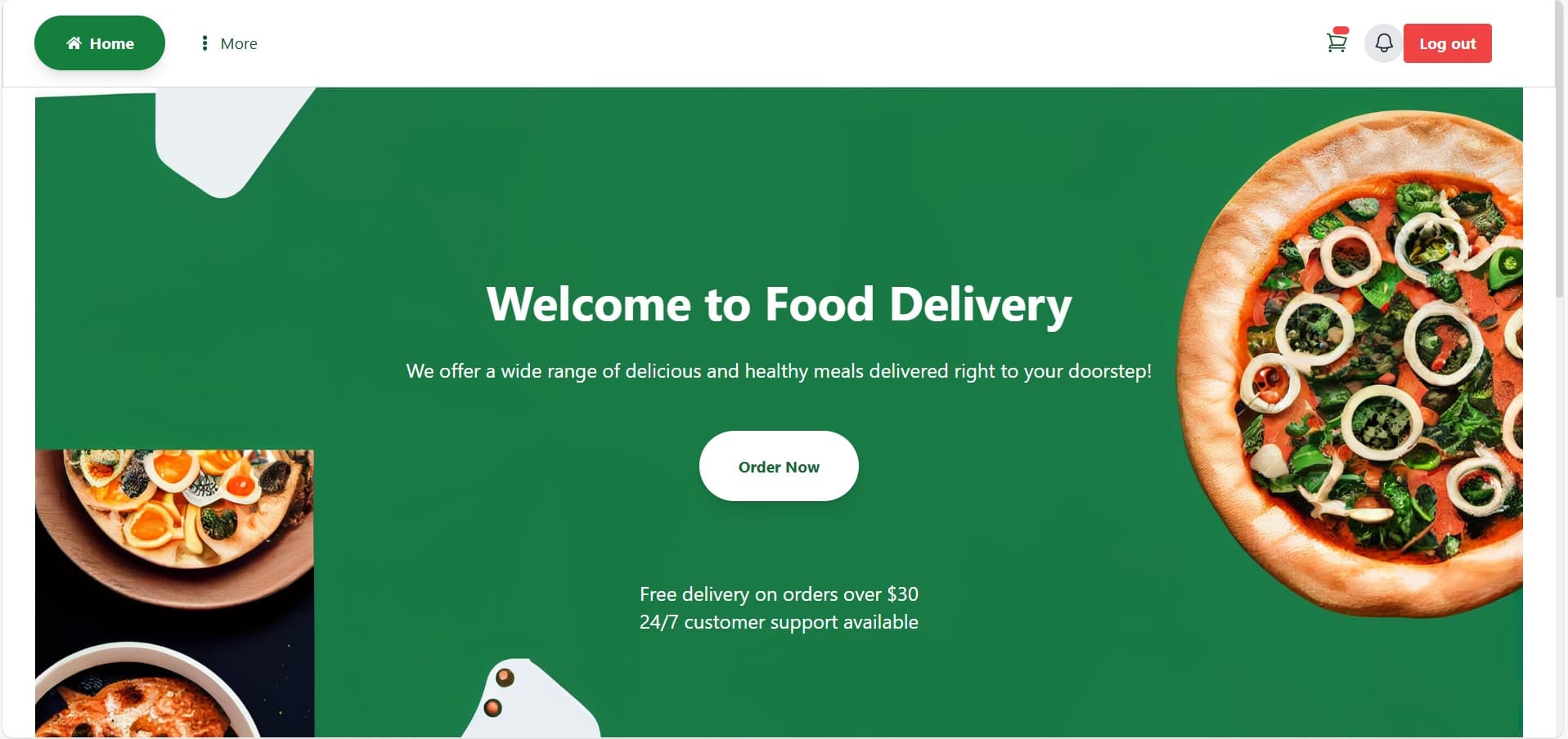 Food Delivery interface